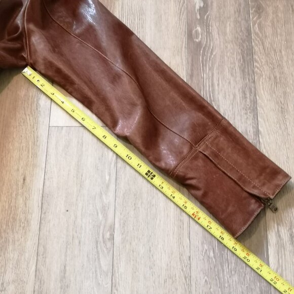 VTG Danier Genuine Italian Leather Brown Womens Large Jacket Removable Lining - Picture 15 of 16